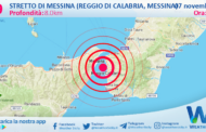 Sicilia: scossa di terremoto magnitudo 2.9 nei pressi di Stretto di Messina (Reggio di Calabria, Messina)