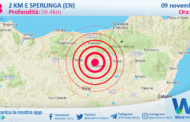 Sicilia: scossa di terremoto magnitudo 2.8 nei pressi di Sperlinga (EN)