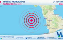 Sicilia: scossa di terremoto magnitudo 2.7 nel Tirreno Meridionale (MARE)