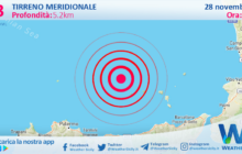 Sicilia: scossa di terremoto magnitudo 4.3 nel Tirreno Meridionale (MARE)