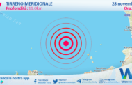 Sicilia: scossa di terremoto magnitudo 2.7 nel Tirreno Meridionale (MARE)