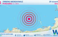 Sicilia: scossa di terremoto magnitudo 2.8 nel Tirreno Meridionale (MARE)