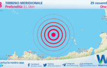 Sicilia: scossa di terremoto magnitudo 2.8 nel Tirreno Meridionale (MARE)