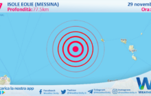 Sicilia: scossa di terremoto magnitudo 2.7 nei pressi di Isole Eolie (Messina)