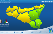 Emessa allerta meteo gialla su Sicilia settentrionale e centro-occidentale per domenica 05 dicembre 2021