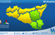 Emessa allerta meteo gialla su Sicilia settentrionale e centro-occidentale per giovedì 09 dicembre 2021