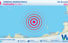 Sicilia: scossa di terremoto magnitudo 3.4 nel Tirreno Meridionale (MARE)