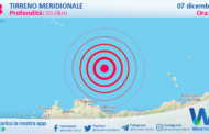 Sicilia: scossa di terremoto magnitudo 2.8 nel Tirreno Meridionale (MARE)