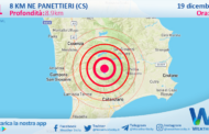 Sicilia: scossa di terremoto magnitudo 3.1 nei pressi di Panettieri (CS)