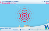 Sicilia: scossa di terremoto magnitudo 3.4 nel Tirreno Meridionale (MARE)