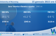 Sicilia: Radiosondaggio Trapani Birgi di sabato 15 gennaio 2022 ore 12:00