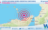 Sicilia: scossa di terremoto magnitudo 2.5 nei pressi di Costa Siciliana nord-orientale (Messina)