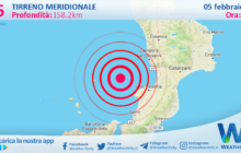 Sicilia: scossa di terremoto magnitudo 2.6 nel Tirreno Meridionale (MARE)