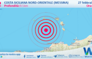 Sicilia: scossa di terremoto magnitudo 3.2 nei pressi di Costa Siciliana nord-orientale (Messina)