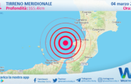 Sicilia: scossa di terremoto magnitudo 4.1 nel Tirreno Meridionale (MARE)