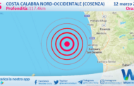 Sicilia: scossa di terremoto magnitudo 2.5 nei pressi di Costa Calabra nord-occidentale (Cosenza)