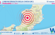 Sicilia: scossa di terremoto magnitudo 3.3 nei pressi di Feroleto della Chiesa (RC)