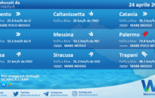 Sicilia: condizioni meteo-marine previste per domenica 24 aprile 2022