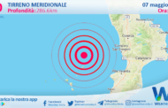 Scossa di terremoto magnitudo 3.0 nel Tirreno Meridionale (MARE)