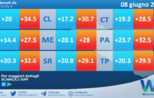 Temperature previste per mercoledì 08 giugno 2022 in Sicilia