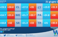 Temperature previste per martedì 21 giugno 2022 in Sicilia