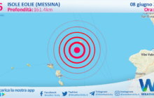 Scossa di terremoto magnitudo 2.6 nei pressi di Isole Eolie (Messina)