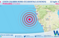 Scossa di terremoto magnitudo 2.7 nei pressi di Costa Calabra nord-occidentale (Cosenza)