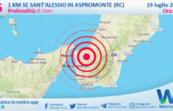 Scossa di terremoto magnitudo 2.6 nei pressi di Sant'Alessio in Aspromonte (RC)