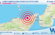 Scossa di terremoto magnitudo 2.5 nei pressi di Barcellona Pozzo di Gotto (ME)