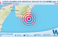 Scossa di terremoto magnitudo 2.6 nei pressi di Costa Calabra sud-orientale (Reggio di Calabria)