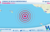 Scossa di terremoto magnitudo 3.4 nel Canale di Sicilia meridionale (MARE)