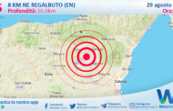 Scossa di terremoto magnitudo 2.5 nei pressi di Regalbuto (EN)