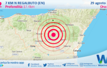 Scossa di terremoto magnitudo 3.2 nei pressi di Regalbuto (EN)