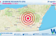 Scossa di terremoto magnitudo 2.7 nei pressi di Regalbuto (EN)