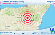 Scossa di terremoto magnitudo 2.5 nei pressi di Regalbuto (EN)