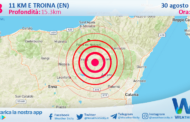 Scossa di terremoto magnitudo 2.8 nei pressi di Troina (EN)