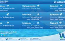 Sicilia: condizioni meteo-marine previste per giovedì 29 settembre 2022