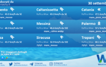 Sicilia: condizioni meteo-marine previste per venerdì 30 settembre 2022