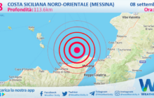 Scossa di terremoto magnitudo 2.8 nei pressi di Costa Siciliana nord-orientale (Messina)