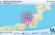 Scossa di terremoto magnitudo 3.0 nel Tirreno Meridionale (MARE)