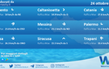 Meteo Sicilia: condizioni meteo-marine previste per lunedì 24 ottobre 2022