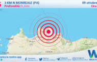 Scossa di terremoto magnitudo 2.5 nei pressi di Monreale (PA)