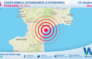 Scossa di terremoto magnitudo 4.4 nei pressi di Costa Ionica Catanzarese (Catanzaro)