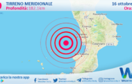 Scossa di terremoto magnitudo 2.9 nel Tirreno Meridionale (MARE)