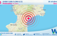 Scossa di terremoto magnitudo 3.0 nei pressi di San Floro (CZ)