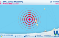 Scossa di terremoto magnitudo 2.5 nei pressi di Isole Eolie (Messina)