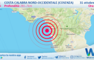 Forte scossa di terremoto magnitudo 5.1 al largo della costa  tirrenica calabrese nord-occidentale (Cosenza)