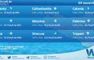 Meteo Sicilia: condizioni meteo-marine previste per giovedì 03 novembre 2022