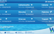 Meteo Sicilia: condizioni meteo-marine previste per mercoledì 16 novembre 2022