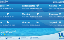 Meteo Sicilia: condizioni meteo-marine previste per mercoledì 23 novembre 2022